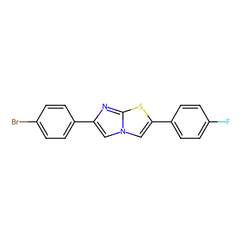 6-(4-Bromophenyl)-2-(4-fluorophenyl)imidazo[2,1-b][1,3]thiazole structure