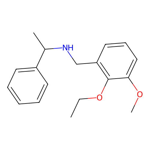 N-(2-ethoxy-3-methoxybenzyl)-1-phenylethanamine structure