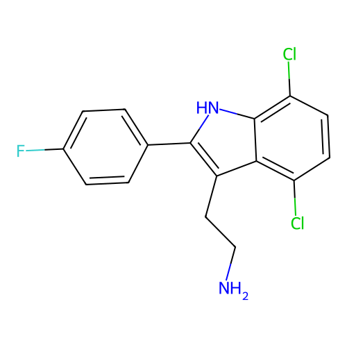 2-(4,7-Dichloro-2-(4-fluorophenyl)-1H-indol-3-yl)ethanamine structure