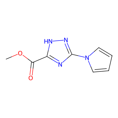 methyl 5-(1H-pyrrol-1-yl)-4H-1,2,4-triazole-3-carboxylate structure