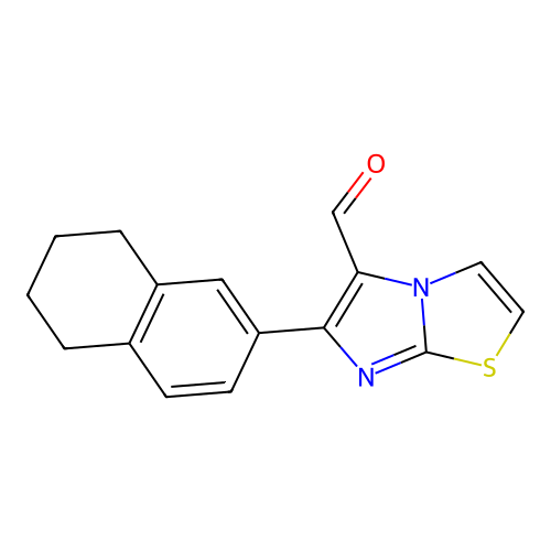 6-(5,6,7,8-Tetrahydronaphthalen-2-yl)imidazo[2,1-b]thiazole-5-carbaldehyde structure