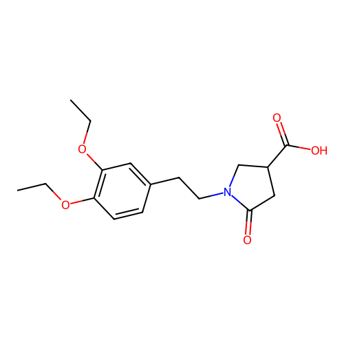 1-[2-(3,4-Diethoxyphenyl)ethyl]-5-oxo-3-pyrrolidinecarboxylic acid structure