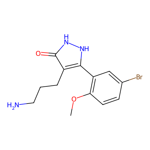 4-(3-Aminopropyl)-5-(5-bromo-2-methoxyphenyl)-1H-pyrazol-3(2H)-one structure