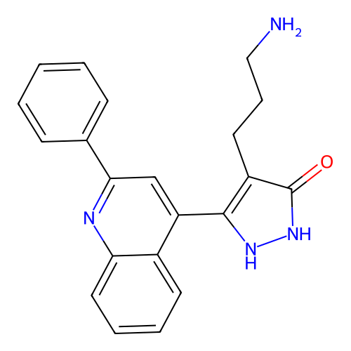 4-(3-Aminopropyl)-5-(2-phenylquinolin-4-yl)-1H-pyrazol-3(2H)-one structure