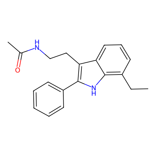 N-[2-(7-ethyl-2-phenyl-1H-indol-3-yl)ethyl]acetamide structure