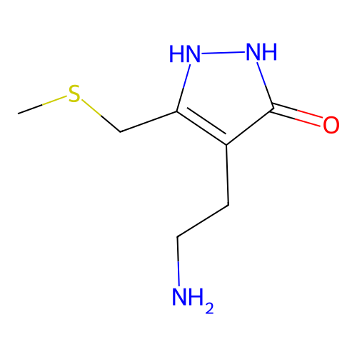 4-(2-Aminoethyl)-5-(methylsulfanylmethyl)-1,2-dihydropyrazol-3-one structure
