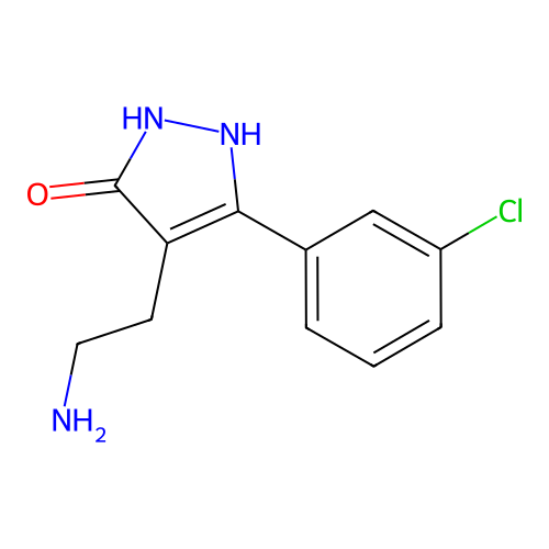 4-(2-aminoethyl)-5-(3-chlorophenyl)-1,2-dihydro-3H-pyrazol-3-one structure