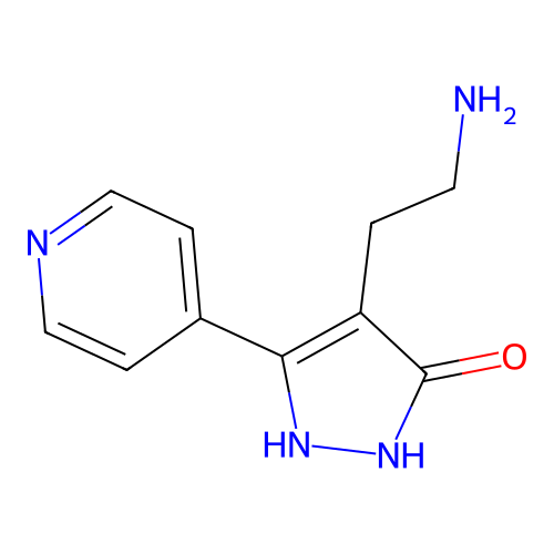 4-(2-Aminoethyl)-5-pyridin-4-yl-1,2-dihydropyrazol-3-one structure