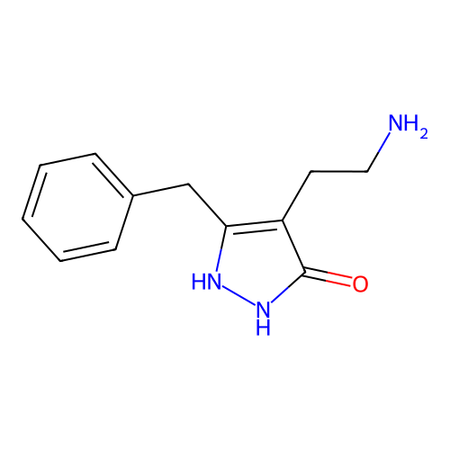 4-(2-aminoethyl)-5-benzyl-1,2-dihydro-3H-pyrazol-3-one structure