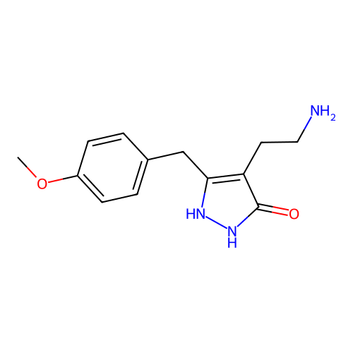 4-(2-Aminoethyl)-5-[(4-methoxyphenyl)methyl]-1,2-dihydropyrazol-3-one structure