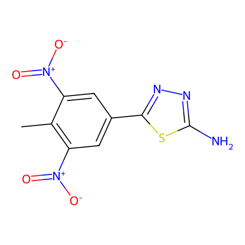 5-(4-Methyl-3,5-dinitrophenyl)-1,3,4-thiadiazol-2-amine structure