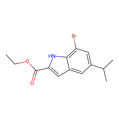 Ethyl 7-bromo-5-isopropyl-1H-indole-2-carboxylate structure