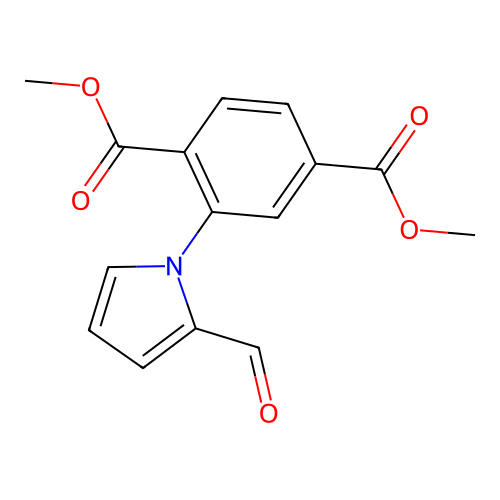 dimethyl 2-(2-formyl-1H-pyrrol-1-yl)terephthalate structure