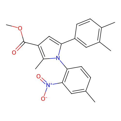 methyl 5-(3,4-dimethylphenyl)-2-methyl-1-(4-methyl-2-nitrophenyl)-1H-pyrrole-3-carboxylate structure
