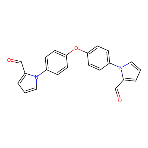 1-{4-[4-(2-formyl-1H-pyrrol-1-yl)phenoxy]phenyl}-1H-pyrrole-2-carbaldehyde structure