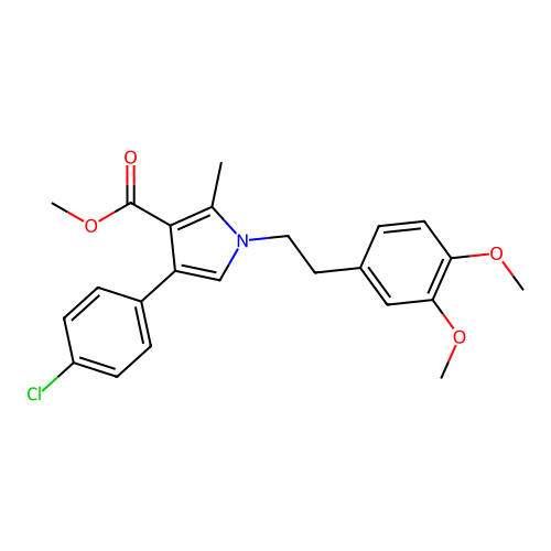 methyl 4-(4-chlorophenyl)-1-[2-(3,4-dimethoxyphenyl)ethyl]-2-methyl-1H-pyrrole-3-carboxylate structure