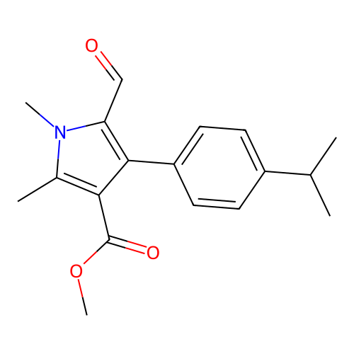 Methyl 5-formyl-4-(4-isopropylphenyl)-1,2-dimethyl-1H-pyrrole-3-carboxylate structure
