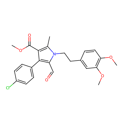 methyl 4-(4-chlorophenyl)-1-[2-(3,4-dimethoxyphenyl)ethyl]-5-formyl-2-methyl-1H-pyrrole-3-carboxylate structure