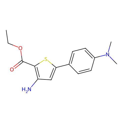 Ethyl 3-amino-5-[4-(dimethylamino)phenyl]-2-thiophenecarboxylate structure