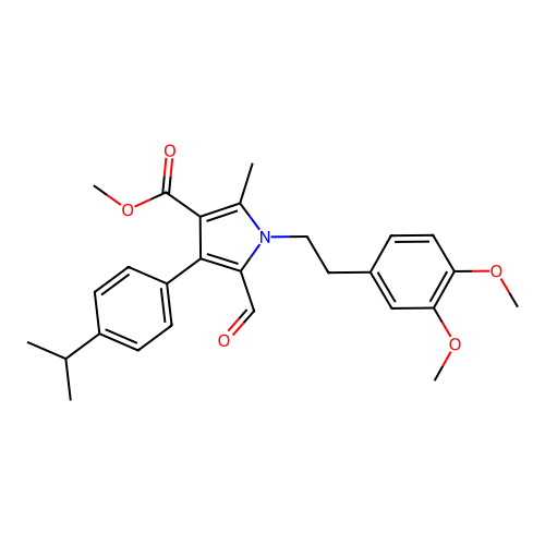 methyl 1-[2-(3,4-dimethoxyphenyl)ethyl]-5-formyl-4-(4-isopropylphenyl)-2-methyl-1H-pyrrole-3-carboxylate structure