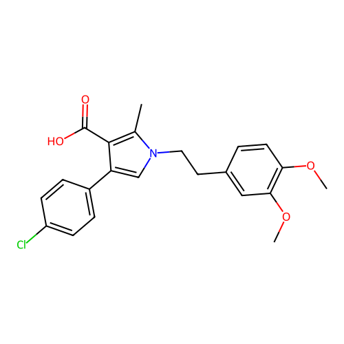 4-(4-chlorophenyl)-1-[2-(3,4-dimethoxyphenyl)ethyl]-2-methyl-1H-pyrrole-3-carboxylic acid structure