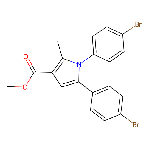 methyl 1,5-bis(4-bromophenyl)-2-methyl-1H-pyrrole-3-carboxylate structure
