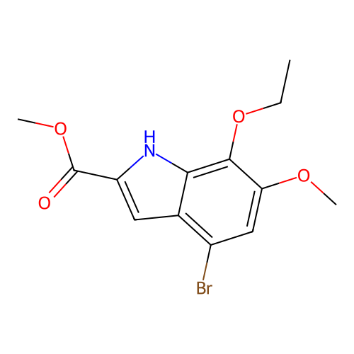 methyl 4-bromo-7-ethoxy-6-methoxy-1H-indole-2-carboxylate structure