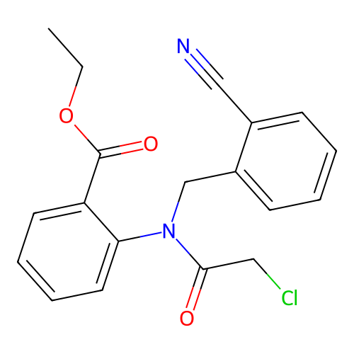 Ethyl 2-[(chloroacetyl)(2-cyanobenzyl)amino]benzoate structure