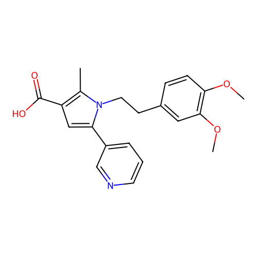 1-[2-(3,4-dimethoxyphenyl)ethyl]-2-methyl-5-(3-pyridinyl)-1H-pyrrole-3-carboxylic acid structure