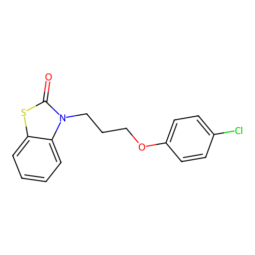 3-[3-(4-chlorophenoxy)propyl]-1,3-benzothiazol-2(3H)-one structure