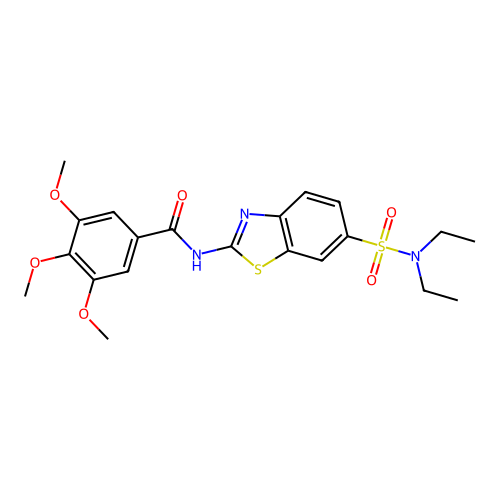 N-[6-(diethylsulfamoyl)-1,3-benzothiazol-2-yl]-3,4,5-trimethoxybenzamide structure