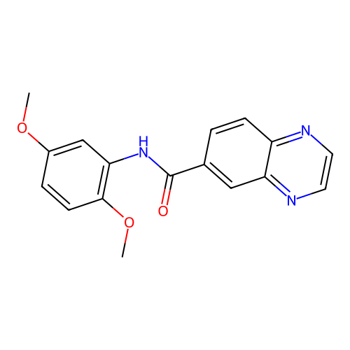 N-(2,5-dimethoxyphenyl)quinoxaline-6-carboxamide structure