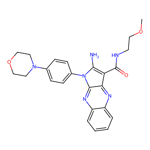 2-amino-N-(2-methoxyethyl)-1-(4-morpholin-4-ylphenyl)pyrrolo[3,2-b]quinoxaline-3-carboxamide structure