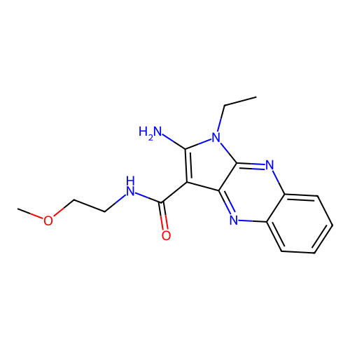 2-amino-1-ethyl-N-(2-methoxyethyl)-1H-pyrrolo[2,3-b]quinoxaline-3-carboxamide structure