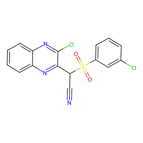 [(3-Chlorophenyl)sulfonyl](3-chloroquinoxalin-2-yl)acetonitrile structure