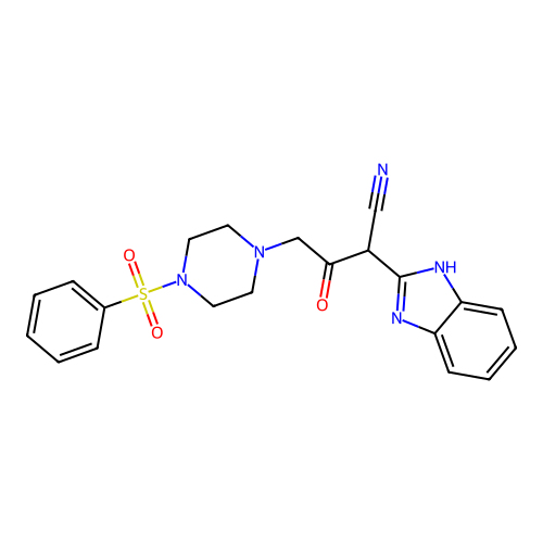 2-(1H-benzimidazol-2-yl)-3-oxo-4-[4-(phenylsulfonyl)piperazin-1-yl]butanenitrile structure