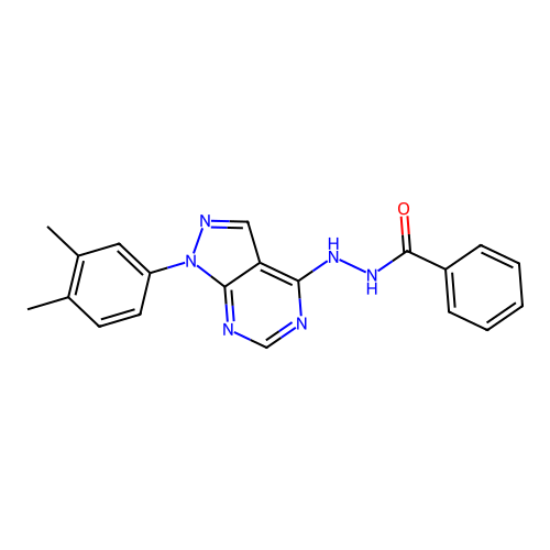 N'-[1-(3,4-dimethylphenyl)pyrazolo[3,4-d]pyrimidin-4-yl]benzohydrazide structure