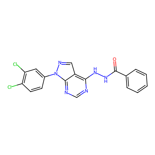 N'-[1-(3,4-dichlorophenyl)-1H-pyrazolo[3,4-d]pyrimidin-4-yl]benzohydrazide structure
