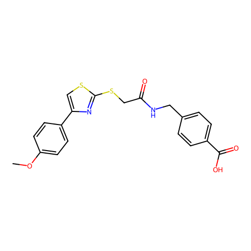 4-((2-((4-(4-Methoxyphenyl)thiazol-2-yl)thio)acetamido)methyl)benzoic acid structure
