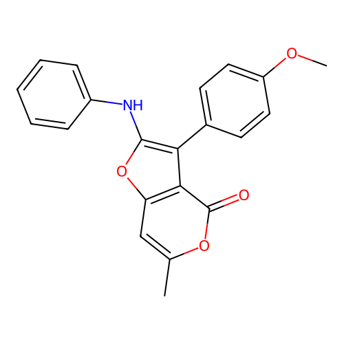 3-(4-methoxyphenyl)-6-methyl-2-(phenylamino)-4H-furo[3,2-c]pyran-4-one structure