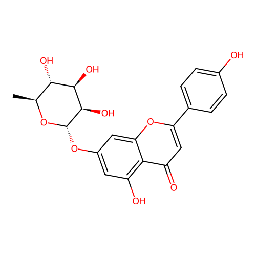apigenin-7-O-L-rhamnopyranoside structure