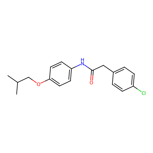 2-(4-chlorophenyl)-N-(4-isobutoxyphenyl)acetamide structure