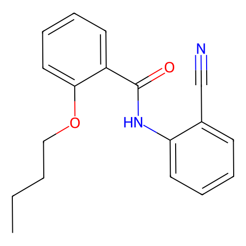 2-butoxy-N-(2-cyanophenyl)benzamide structure