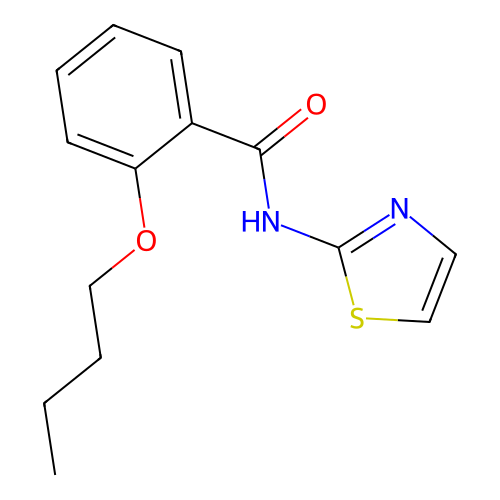 2-butoxy-N-(1,3-thiazol-2-yl)benzamide structure