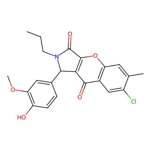 7-chloro-1-(4-hydroxy-3-methoxyphenyl)-6-methyl-2-propyl-1,2-dihydrochromeno[2,3-c]pyrrole-3,9-dione structure