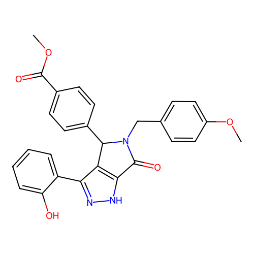 methyl 4-(3-(2-hydroxyphenyl)-5-(4-methoxybenzyl)-6-oxo-1,4,5,6-tetrahydropyrrolo[3,4-c]pyrazol-4-yl)benzoate structure