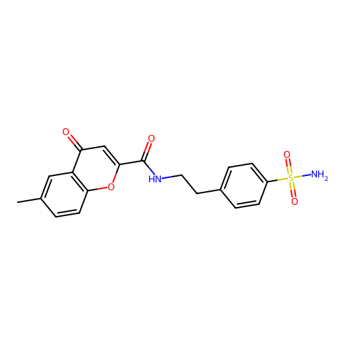 6-methyl-4-oxo-N-[2-(4-sulfamoylphenyl)ethyl]-4H-chromene-2-carboxamide structure