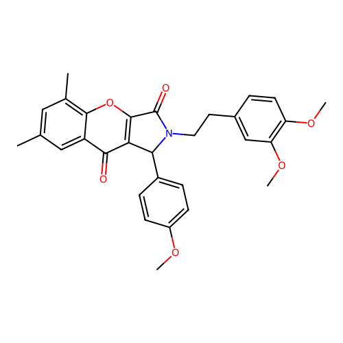 2-[2-(3,4-dimethoxyphenyl)ethyl]-1-(4-methoxyphenyl)-5,7-dimethyl-1,2-dihydrochromeno[2,3-c]pyrrole-3,9-dione structure