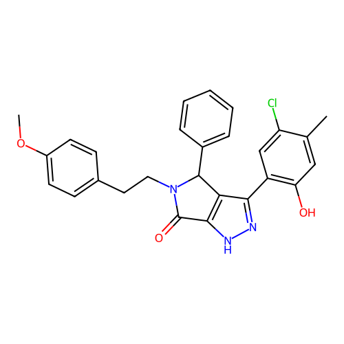 3-(5-chloro-2-hydroxy-4-methylphenyl)-5-[2-(4-methoxyphenyl)ethyl]-4-phenyl-4,5-dihydropyrrolo[3,4-c]pyrazol-6(2H)-one structure
