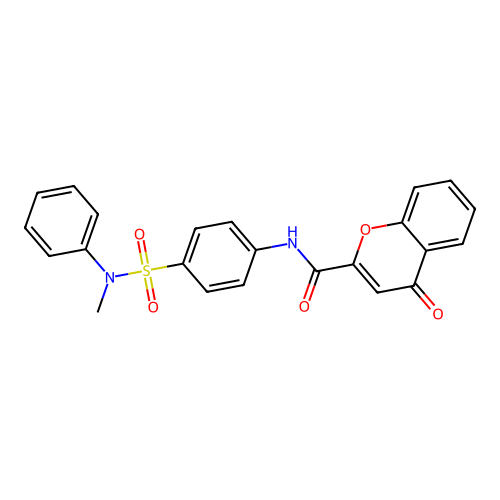 N-{4-[methyl(phenyl)sulfamoyl]phenyl}-4-oxo-4H-chromene-2-carboxamide structure